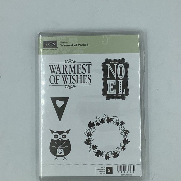 Stampin Up WARMEST OF WISHES 122672 OWL Leaf Wreath HEART Pennant  Unused - Picture 1 of 3